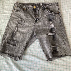 LRG Distressed Black Jean Shorts